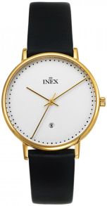 Dansk formgivning... minimalism med datumvisning - Inex Mens Gold/White A69468D4P