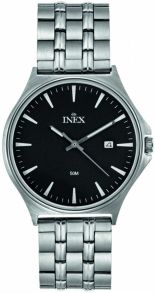 Elegant herrur med datumvisning - Inex Mens Silver/Black A80001-1S5I