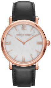 Armbandsklocka med urskiva av äkta marmor - Abbott & Mosley Rose Carrara Black 40mm AM213