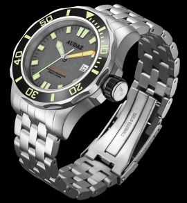 Automatiskt urverk, skruvkrona, heliumventil och 50 bar vattentäthet... tålig och "stålig" - Audaz 500M Octomarine Automatic Diver ADZ-2070-03