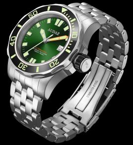 Superluminova, heliumventil, skruvkrona, stål, safirglas, 50 bar vattentäthet - Audaz 500M Octomarine Automatic Diver ADZ-2070-04