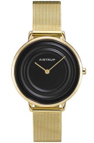 Guld och svart, mesharmband i rostfritt stål - Aistrup Raindrop AIW007701