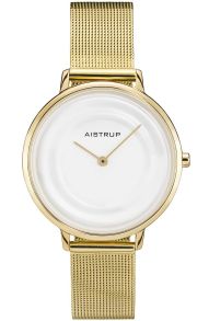 Rostfritt stålarmband, klocka i guld och vitt - Aistrup Raindrop AIW007703
