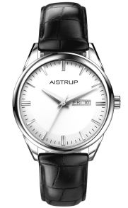 Lakritsläckert svart läderarmband - Aistrup Classic 78 Mens Day-Date AIW7802