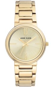 Minimalistisk stålklocka färgad i guld, guld och en aning guld - Anne Klein Gold AK/3168CHGB