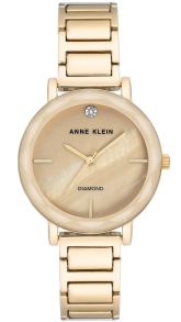 Diamantprydd stålklocka i guldfärgade toner - Anne Klein Diamond AK/3278TMGB