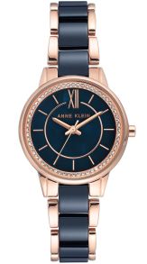 Marinblått och rödguld är en mäktig kombination - Anne Klein Rose Gold Navy Blue AK/3344NVRG
