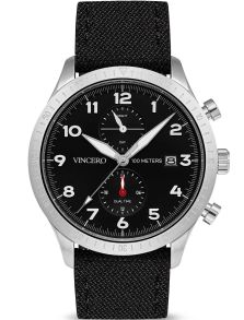 Svart nylonarmband och 10 bar vattentäthet - Vincero The Altitude Silver/Black Bla-Sil-A07