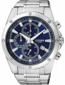 Herrklocka i rostfritt stål med blå urtavla - Citizen AN3530-52L, Basic Chrono