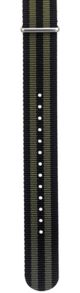 Olivgrönt Nato-armband - IHS 20mm Black Olive Green Nato strap NATO20SGSGS