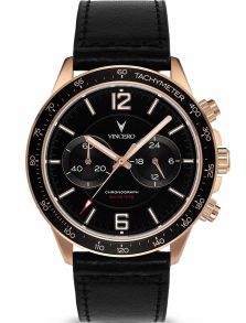 Urtavla och armband i svart förstärker rödguldsfärgad boett - Vincero The Apex - Rose Gold/Black Bla-Rg-P05