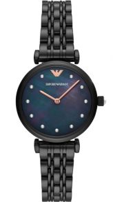 Svart stålur med minimalistisk och läcker urskiva - Emporio Armani Gianni T-Bar AR11268