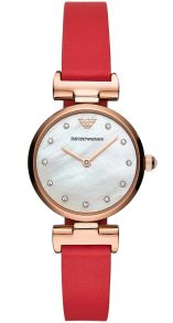 Minimalistisk pärlemorurtavla och vändbart armband - Emporio Armani Gianni T-Bar AR11291