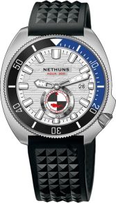Dykarur med 30 bar vattentäthet, gummiarmband och automatiskt urverk - Nethuns Aqua Steel 300M Automatic Diver AS321