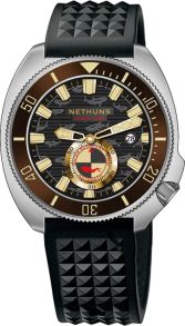 Automatiskt urverk, 30 bar vattentäthet, roterande bezel - Nethuns Aqua Steel 300M Automatic Diver AS323