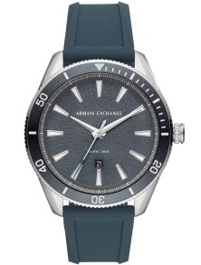 Blått silikonarmband och modern formgivning - Armani Exchange Enzo AX1835