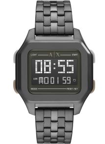 Svart digitalklocka med kronograffunktion - Armani Exchange Shell AX2951