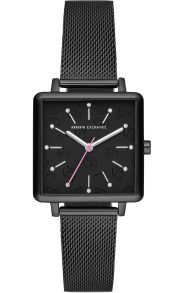 Svart stålklocka med helt fyrkantig boett - Armani Exchange Lola Square AX5805