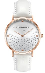 Kristaller ger känsla av snöfall, mot den vita urtavlan - BCBG Max Azria Ladies BG50669005