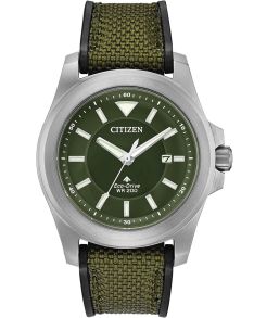 Kvartsur, safirglas, nylonarmband - Citizen Promaster Land Eco-Drive BN0211-09X