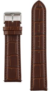Reservarmband i läder - Vincero Mocha Croc Silver Strap 22mm Moc-Sil-R04