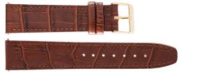 Läderarmband med guldspänne - 20mm Leather Strap Brown Croco Gold IHS1002