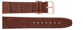 20 mm reservarmband med spänne i rödguld - 20mm Leather Strap Brown Croco Rosegold IHS1003