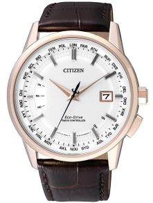 Herrklocka med elegant boett i roséguld och brunt armband - Citizen CB0153-21A