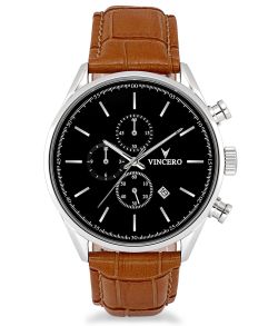 Kronograf med mera - Vincero Chrono S Black/Tan Bla-Tan-S03