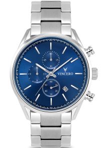 Datumvisning och självlysande beläggning - Vincero Chrono S Blue Steel 40mm Blu-SilM-0S12