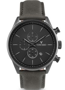 Datum visas på kronografklockans urtavla - Vincero Chrono S Matte Gray GraM-Gra-S18