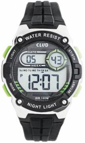 Svart barnklocka med gummiarmband - Club 100m Black A47113-1S5E