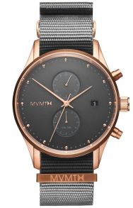 Grått nylonarmband som ger intryck av att vara metall - MVMT Voyager Graphite D-MV01-RGGR2