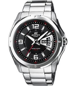 Silverfärgad stålklocka med häftig visning av veckodag och datum - Casio Edifice EF-129D-1AVEF