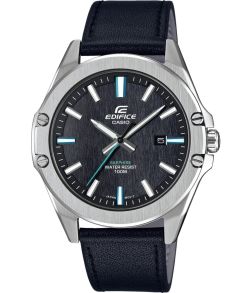 Svart läder, silverfärgat stål och 100 ATM - Casio Edifice EFR-S107L-1AVUEF