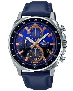 Kvartsur, kronograf, stål, läder - Casio Edifice EFV-600L-2AVUEF