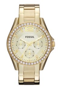 Guldfärgat damur med kristaller - Fossil Riley ES3203