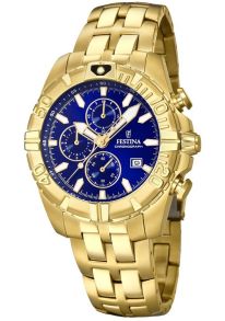 Guld och blått ger en sådan kunglig känsla - Festina Chronograph Gulddouble F20356/3