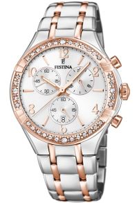 Självlysande beläggning på natten, glittrande Swarovskikristaller för dagen - Festina Chronograph F20394/1