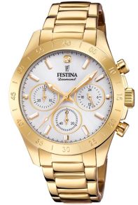 Guldfärgad kronografklocka - Festina Boyfriend F20400/1