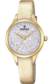 Guldfärgat läderarmband - Festina Mademoiselle 2018 F20410/1