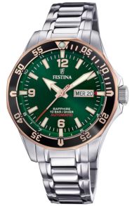 Stenhårt safirglas, automatiskt urverk och vattentät för 10 bar - Festina Automatic F20478/4