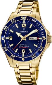 Heja blå-guld.. med automatiskt urverk ochvisning av datum och veckodag - Festina Automatic F20479/2