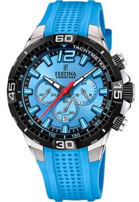 Sportig klocka med blått silikonarmband - Festina Chrono Bike 2020 F20523/8
