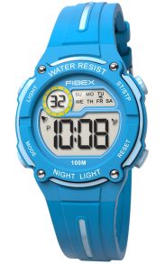 Blå digitalklocka i plast och silikon, med 10 bar vattentäthet - Fibex Mini Digital 100M Water Resist FIBEX76IP001