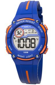 Blå armbandsklocka med lite orange - Fibex Mini Digital 100M Water Resist FIBEX76IP004