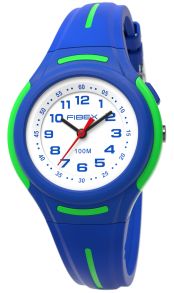 Billig barnklocka i friskt, sportiga kulörer - Fibex Mini 100M Aqua Lume FIBEXAAD01