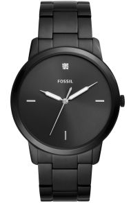3 visare, 4 markörer och 1 logotyp... allt annat i svart; det är minimalistisk formgivning - Fossil The Minimalist FS5455