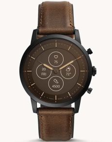 En smartklocka, men lite snyggare - Fossil Hybrid Smartwatch HR Collider Dark Brown Leather FTW7008