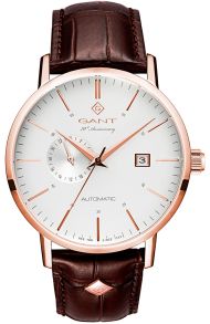 Herrur i brunt och rödguld, med automatiskt urverk och läderarmband - Gant Park Hill Automatic G102003